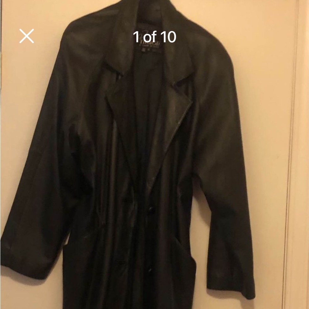 LNC XL LEATHER TRENCH COAT